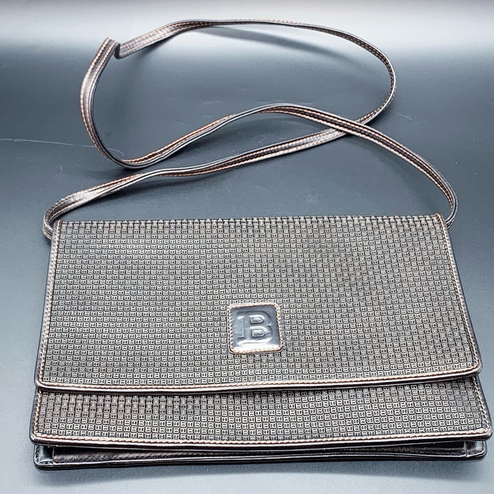 Vintage Bally Black B-Emblem Crossbody Shoulder Bag